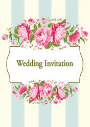 flowers and stripes invitations