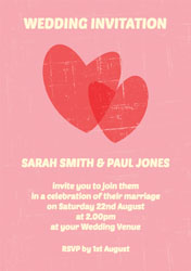 hearts wedding invitations