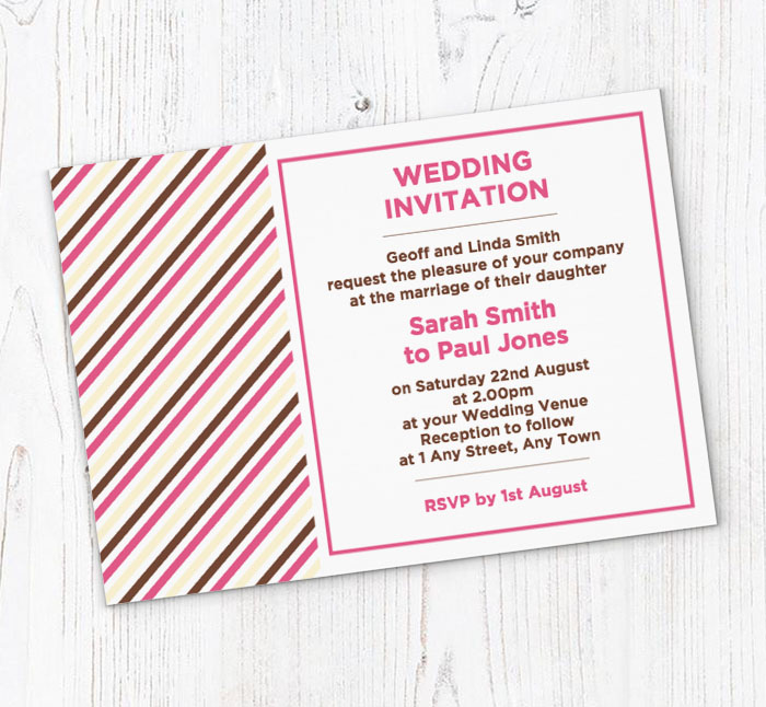 striped wedding invitations