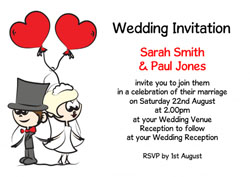 couple with balloons invitations