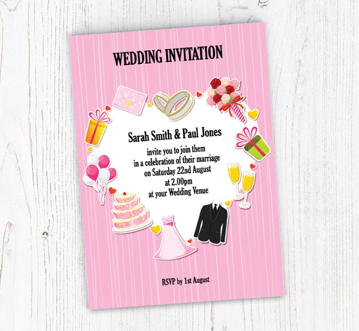 marriage icons invitations