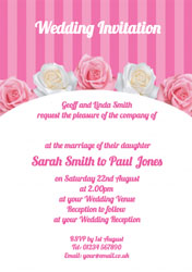 roses and stripes wedding invitations