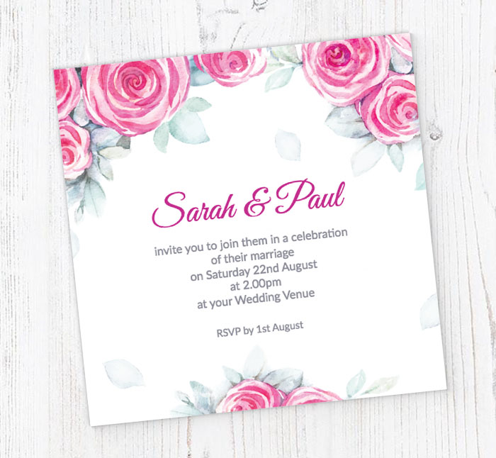 wedding roses wedding invitations