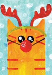 festive cat christmas card