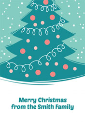 decorated tree christmas card