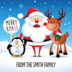 santa and friends christmas card