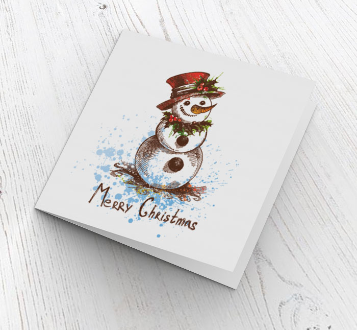sketch snowman christmas card