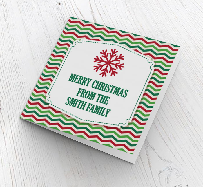 green and red stripes christmas card