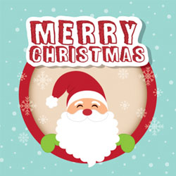 smiling santa christmas card