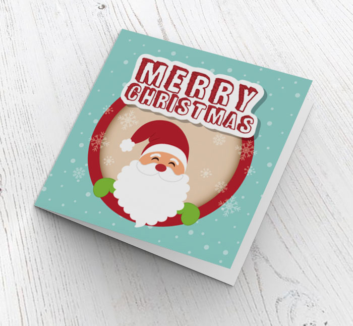 smiling santa christmas card