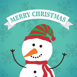 snowman cartoon christmas card
