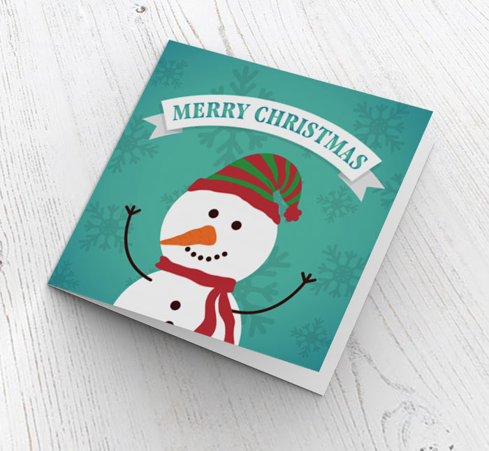 snowman cartoon christmas card