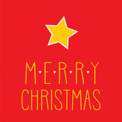 yellow star christmas card