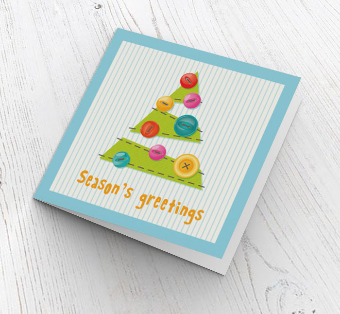 button tree christmas card