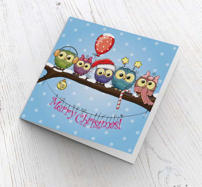 xmas owls christmas card