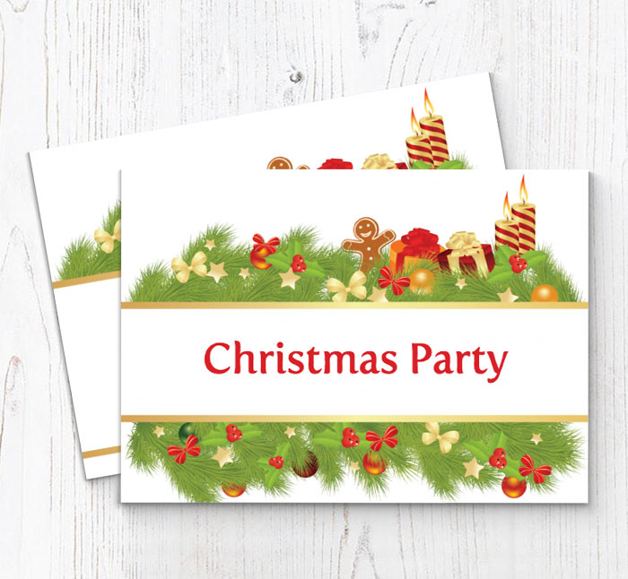 christmas garland party invitations