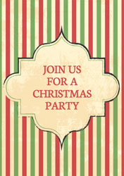 retro stripes christmas party invitations