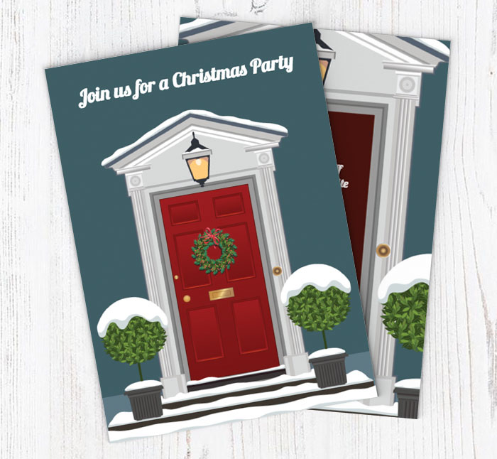 front door christmas party invitations