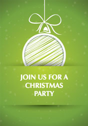 green bauble party invitations