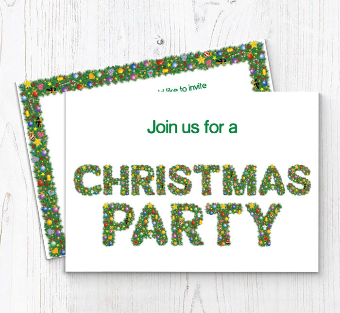 festive letters party invitations