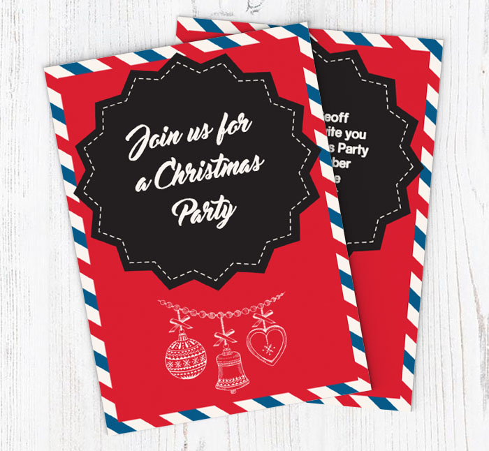 airmail christmas party invitations