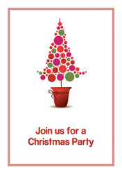 red christmas tree party invitations