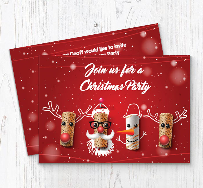 christmas corks party invitations