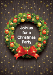 wreath party invitations