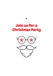 santa beard and glasses invitations