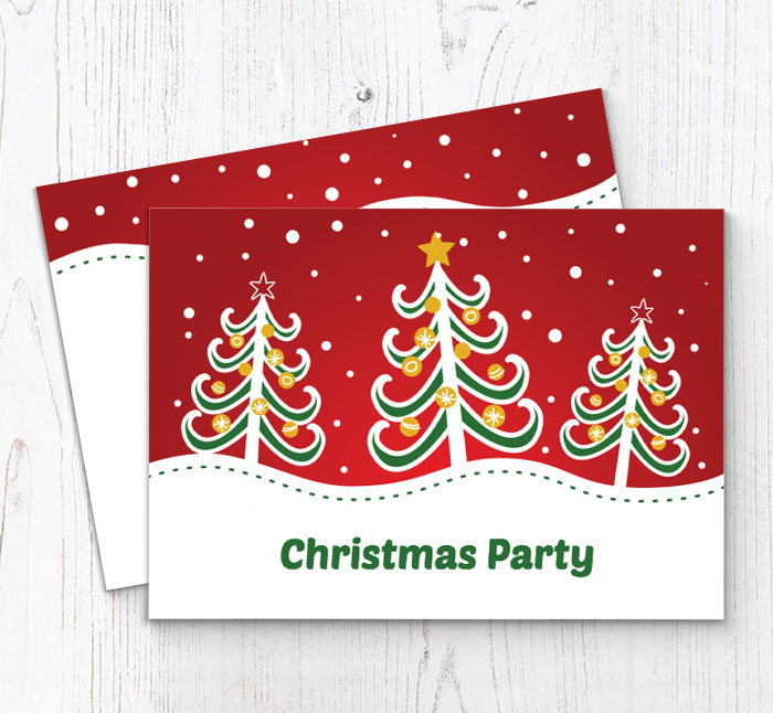curly trees party invitations