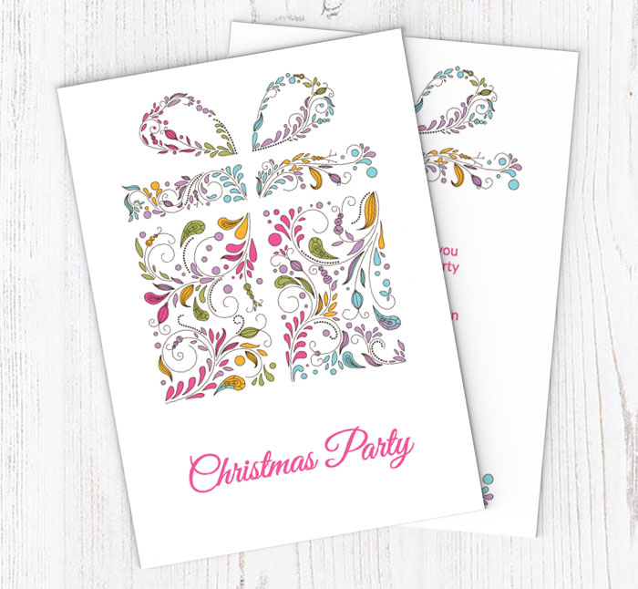 floral gift christmas party invitations