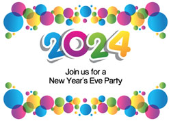 new years eve bubbles invitations