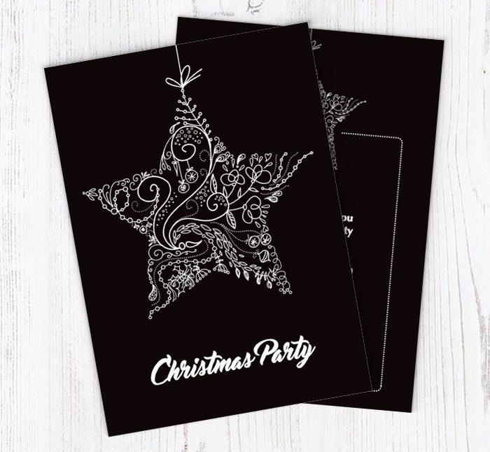 ornamental star party invitations
