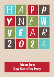 new year squares party invitations