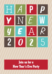 new year squares party invitations