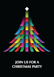 colourful christmas tree invitations