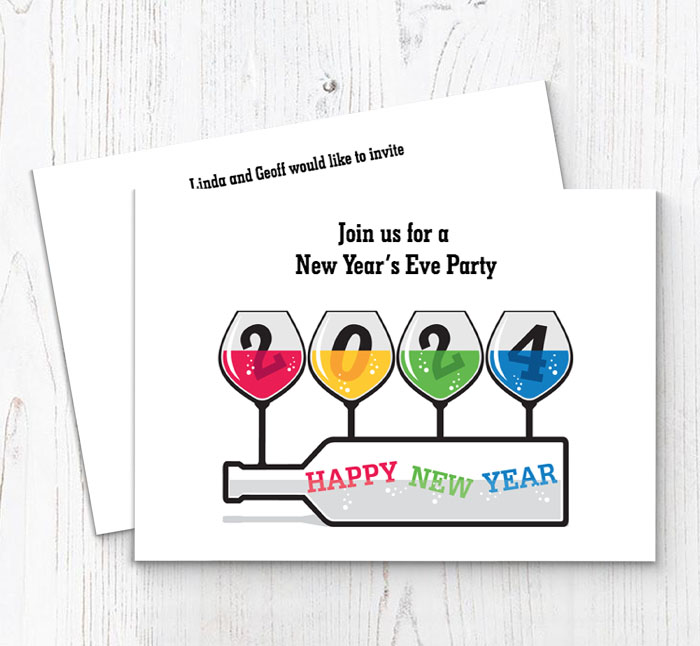 new year bottle party invitations