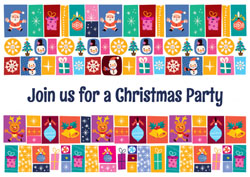 christmas squares party invitations