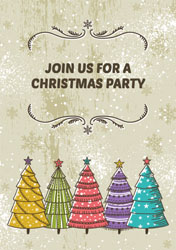 five xmas trees party invitations