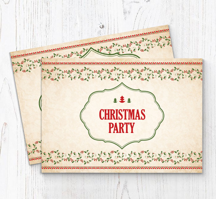 vintage christmas party invitations