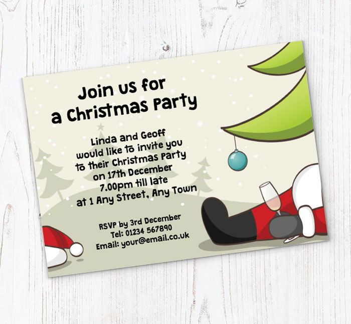 tipsy santa party invitations