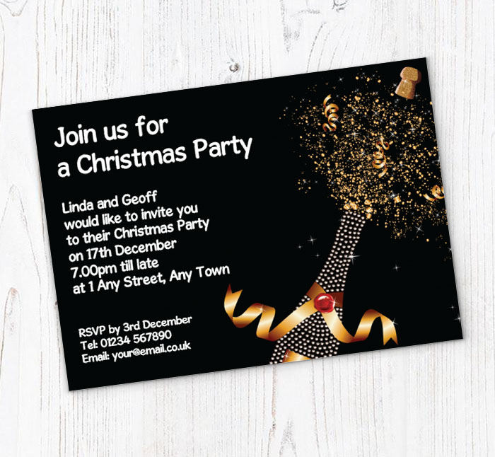christmas fizz party invitations