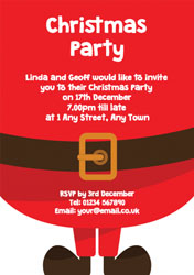 santas tummy party invitations