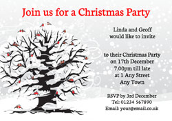 robins in tree party invitations