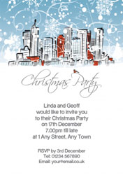 snowy landscape party invitations