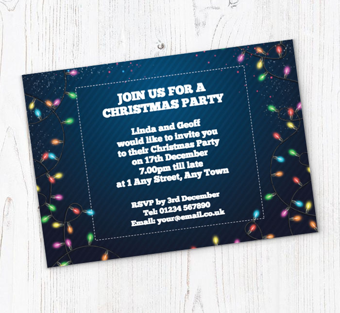 Fairy Lights Party Invitations | Personalise Online Plus Free Envelopes ...