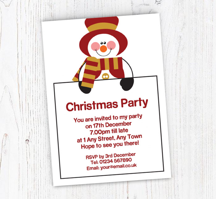 snowman sign party invitations