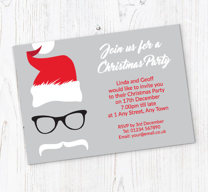 santa disguise party invitations