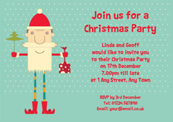 long legged santa party invitations