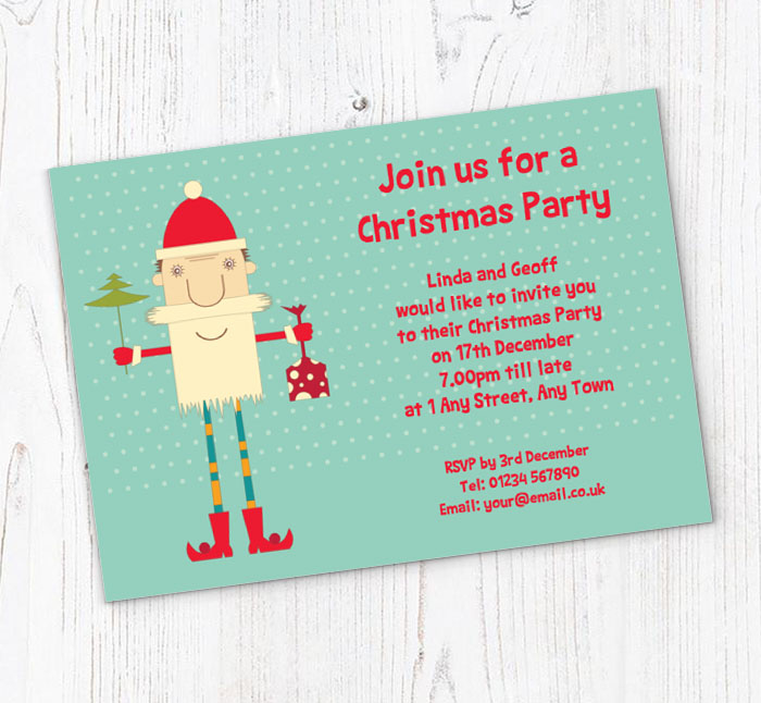 long legged santa party invitations